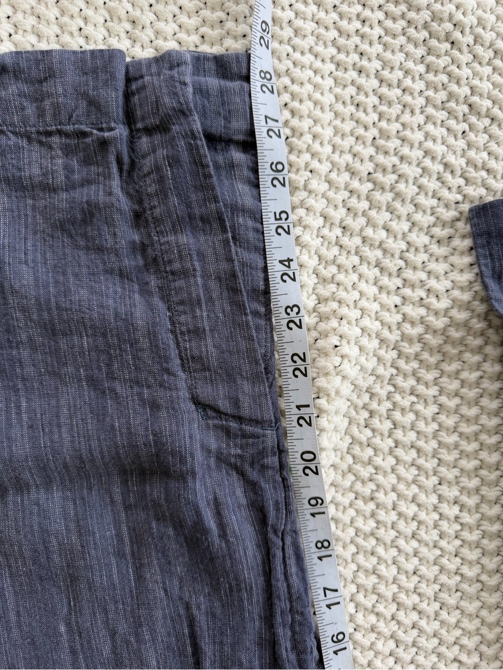 Athleta Linen Wide Leg Chambray Pants Zip Pockets Leg Slit Cabo Med Resort - Picture 7 of 7